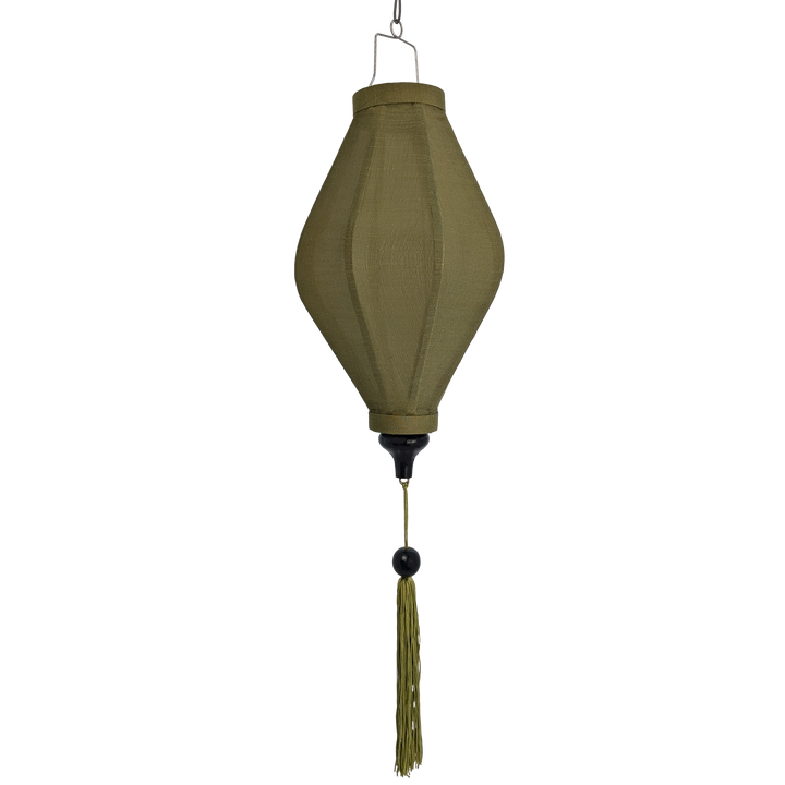 Olive Green Poly Linen Lantern