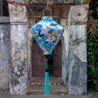 Openbill Birds & Flowers on Teal