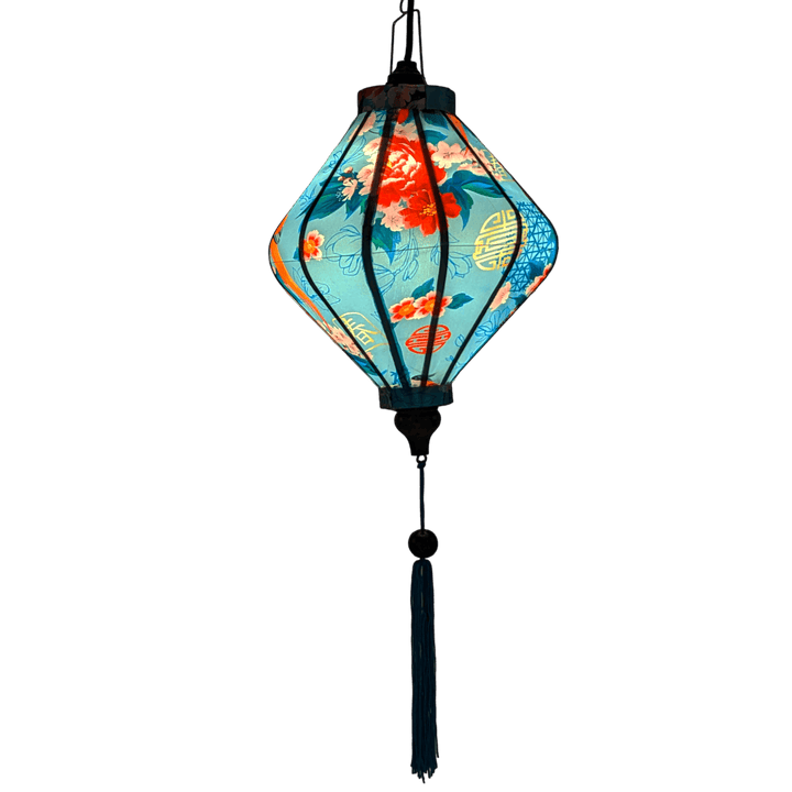 Glowing Lozenge shaped lantern.