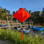 Orange Poly Linen Lantern
