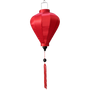 Balloon shape Hoi An silk lanterns available in red plain silk.