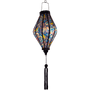 Glowing Balloon shaped lantern with purple tassel featuring a paisley print.