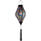 Glowing Balloon shaped lantern with purple tassel featuring a paisley print.