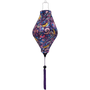 Balloon shaped lantern with purple tassel featuring a paisley print.
