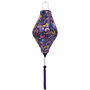 Balloon shaped lantern with purple tassel featuring a paisley print.