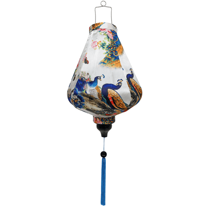 White Flower Peacock Lanterns