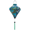 Diamond shape Vietnamese silk lantern This exquisite Hoi An Lantern, handcrafted in Vietnam, handmade from vibrant polyester silk and sturdy bamboo. Adorned with intricate prints of dragons, peacocks, and butterflies against a gorgeous blue background. Also available in red.
