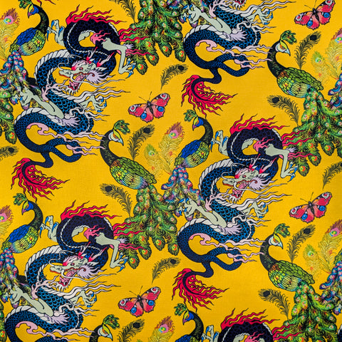 Peacocks & Dragons on Yellow Lantern