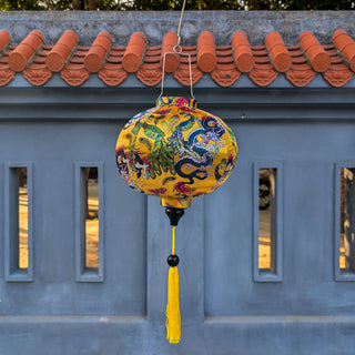 Peacocks & Dragons on Yellow Lantern
