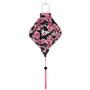 Lozenge shape Vietnamese lantern with pink tassel handmade in Vietnam.