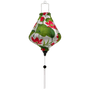 Teardrop shape lantern with lotus flowers.