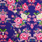 Traditional Vietnamese lantern polyester silk fabric featuring pink rose motifs on deep purple silk, used for handcrafting lanterns in Hoi An.

