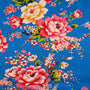 Colorful floral pattern on a blue background