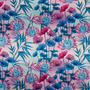 Polyester silk fabric for Vietnamese lanterns featuring a gradient of pink and blue tones, perfect for ambient home decor.
