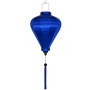 Balloon shaped lantern hand made with plain blue silk fabric.