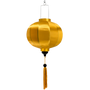 Round shaped Plain Gold decorative lantern with a matching gold tassel.