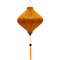 Lozenge shape plain orange silk lantern with orange tassel.