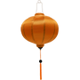 Round shape plain orange silk lantern with orange tassel.