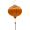 Round shape plain orange silk lantern with orange tassel.
