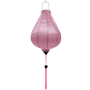 Garlic shape plain silk light pink Vietnamese Hoi An lantern for sale.