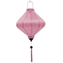 Lozenge light pink plain silk Vietnamese Hoi An lantern for sale.