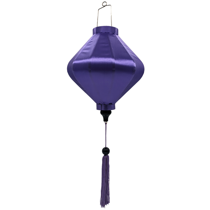 Lozenge shaped light purple plain silk Hoi An Vietnamese Lantern.