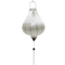 Garlic shape white plain silk Vietnamese lantern with white tassel.