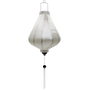 Teardrop shape white plain silk Vietnamese lantern with white tassel.