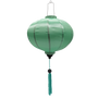 Round shape mint green plain colour silk lantern made in Hoi An.