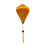 Balloon shape plain orange silk lantern with orange tassel.