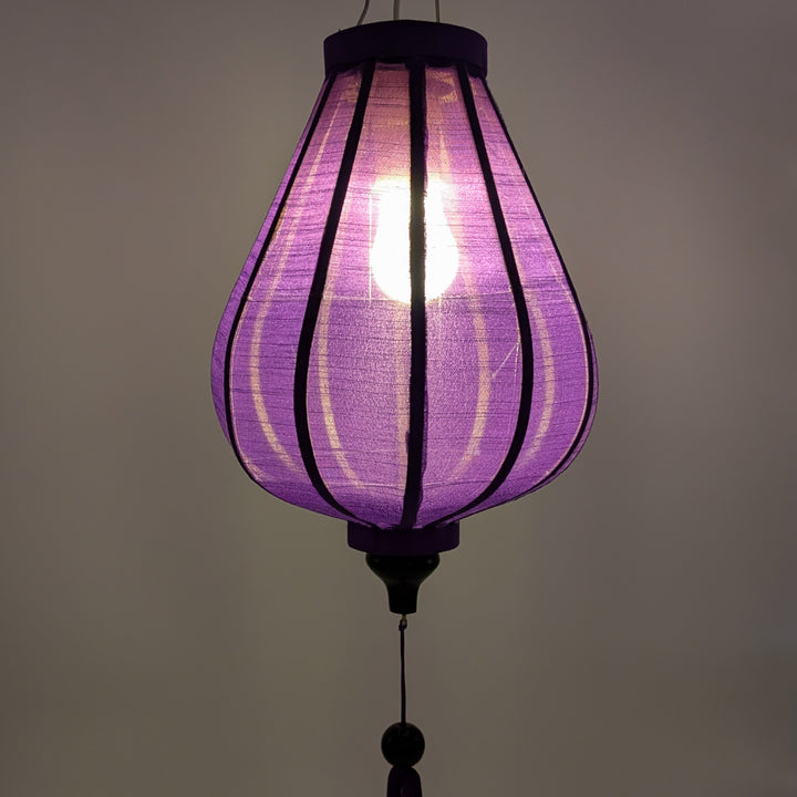 Glowing Purple Polyester Linen Fabric Lantern 