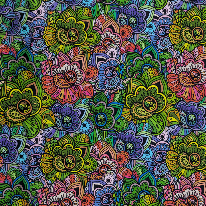 Bold and beautiful paisley-patterned  polyester silk fabric.