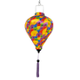 Colourful hanging lantern with a fractal pattern and purple tassel.