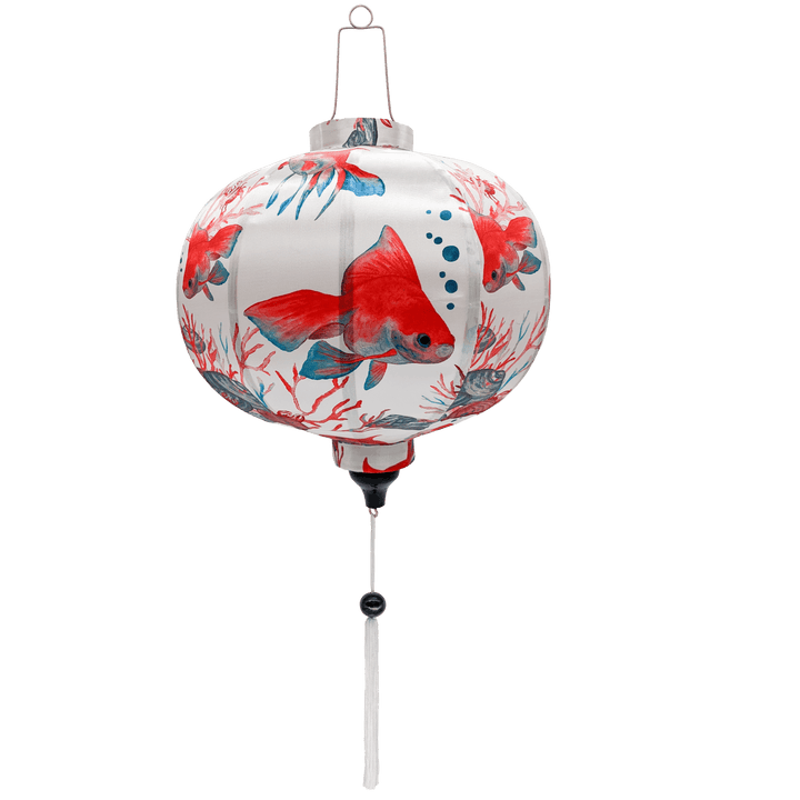 Round Vietnamese silk lantern.
