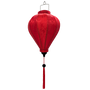 Balloon shape Vietnamese silk lantern handmade from red Jacquard silk fabric, steel and bamboo.
