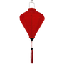 Red Jacquard silk Vietnamese lantern in a Diamond shape with a tassel