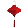 Red UFO shaped jacquard silk lantern with tassel 