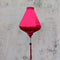 Red plain silk Vietnamese lantern handmade in Hoi An in Teardrop shape with red tassel.