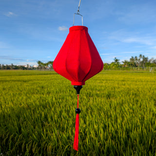 Red Poly Linen Lantern