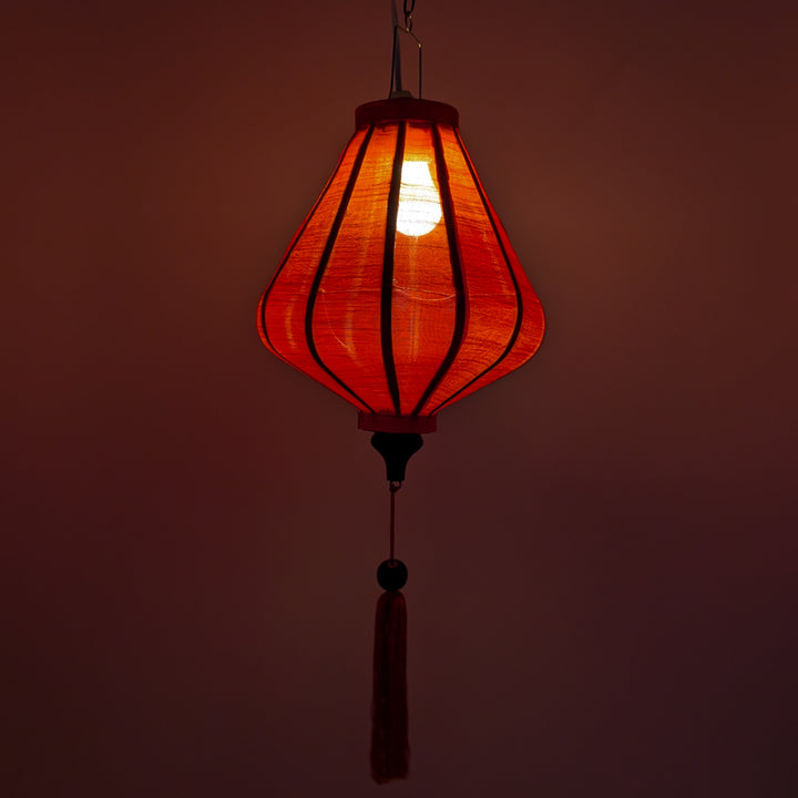 Red Poly Linen Lantern