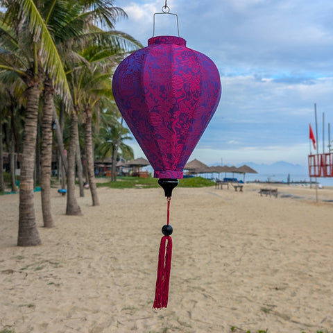 Jacquard Silk Red & Purple Lantern