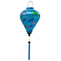 Balloon shape Vietnamese silk lantern with bold and colourful design features a lively array of sea creatures including turtles, dolphins, clownfish, seahorses, jellyfish, and crabs. 