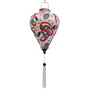 A balloon shaped lantern featuring entwined red serpentines and black dragons surrounded by lanterns, symbols, and swirls against white background.