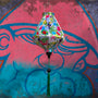 Tropical Birds & Flowers on White Lantern