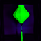 Glowing Vietnamese lantern coming to life when lit under UV light.
