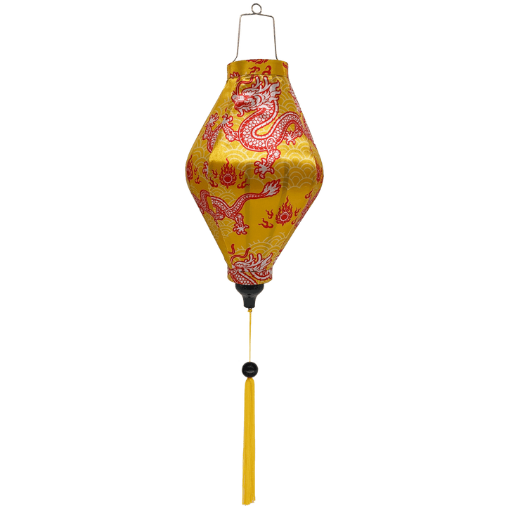 Tube shape lantern with yellow tassel.