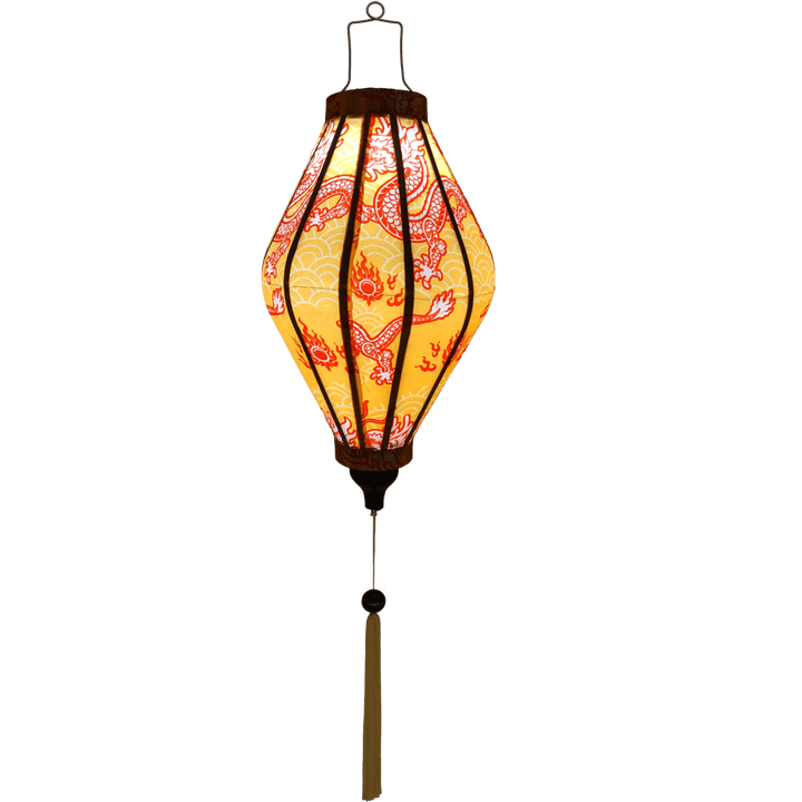 Glowing Tube shaped Vietnamese lantern.