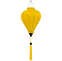 Yellow balloon shaped jacquard silk lantern with a matching tassel.