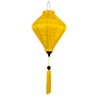 Diamond shaped Yellow Jacquard silk lantern with a matching tassel.