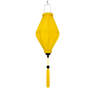 Yellow Tube shaped Jacquard silk Vietnamese lantern hanging lantern with a yellow tassel